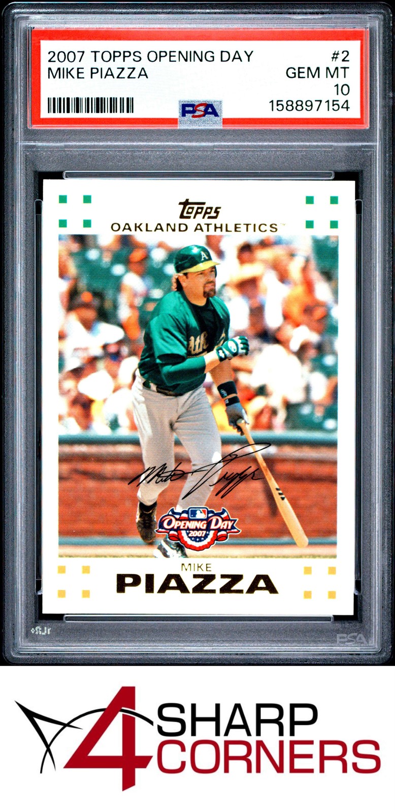 2007 TOPPS OPENING DAY #2 MIKE PIAZZA PADRES HOF POP 3 PSA 10