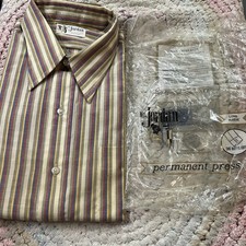 VTG 70s NOS Deadstock Mr Jordan Striped Long Sleeve Button-Up Shirt 17/33 XL 