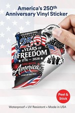 America 250 Adhesive Sticker 1776 2026 Patriotic Decal America s 250 Years