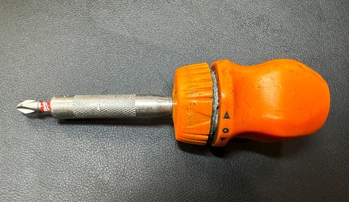 SNAP ON SSDMR1AO 4-5/16" Ratcheting Magnetic Stubby Screwdriver (Orange) USA - Picture 3 of 6