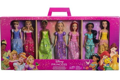 Disney Princess Story Sparkle Princess Doll 7-Pk Gift Set Toy New with Box