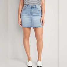 OLD NAVY by Gap  NWT New 14  LIGHT WASH Mid-Rise Wow Jean Mini Denim Skirt