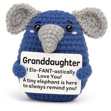 Mini Funny Crochet Elephant Gifts for,Cute Handmade Inspirational Granddaughter