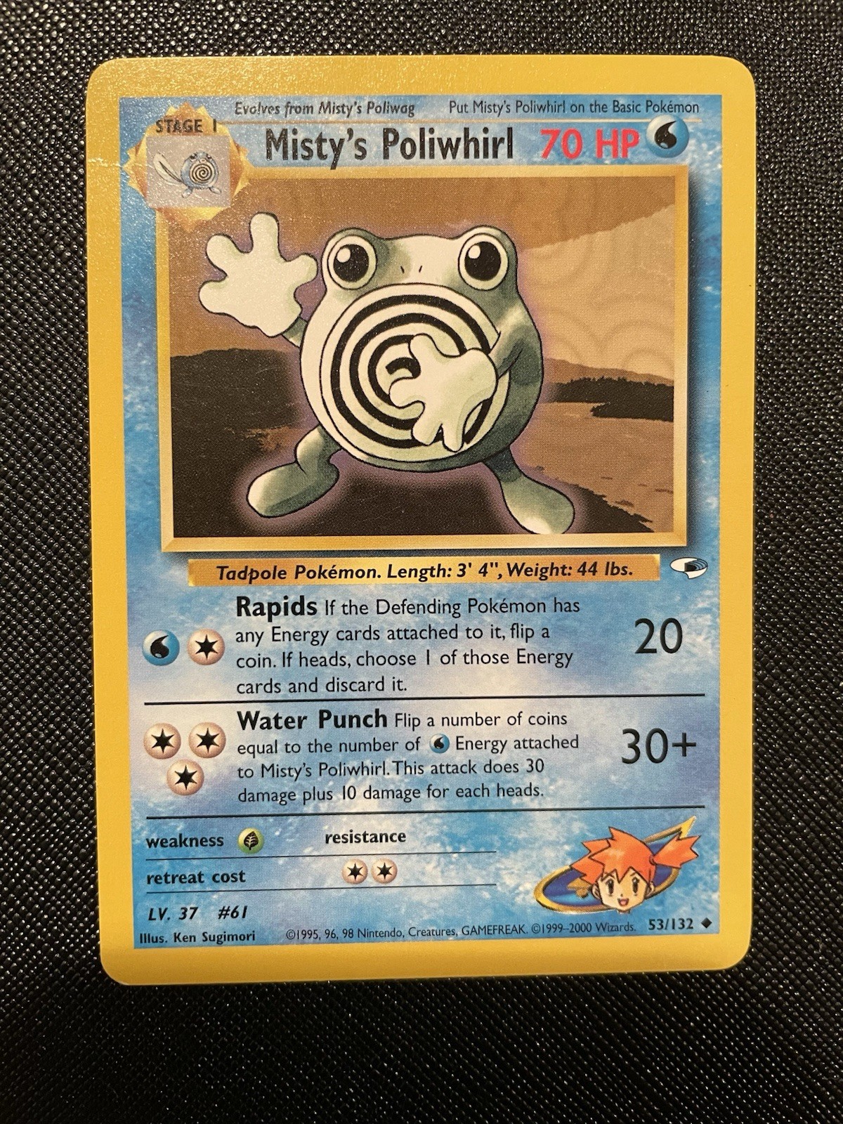 Pokemon Card Gym Heroes Misty's Poliwhirl 53/132