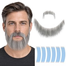 Realistic Fake Beard  Mustache Set for Men - Halloween Cosplay Costume Accessor