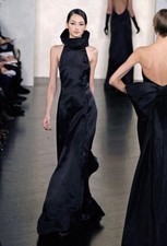 Ralph Lauren Collection Vintage Evening Gown Runway Black Long Maxi Dress Silk 4