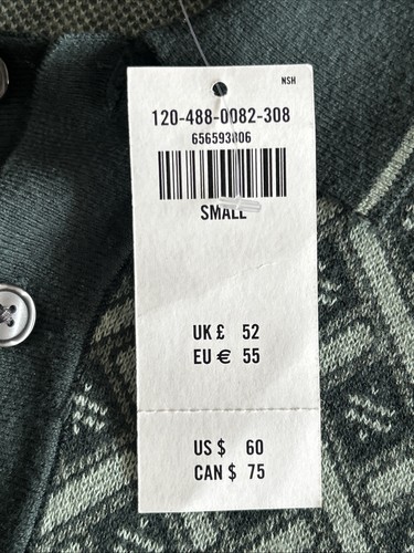 Neu mit Etikett Abercrombie & Fitch klassischer Pullover mit Spitzenkragen Polo geometrisches Muster Sm - Bild 3 von 10
