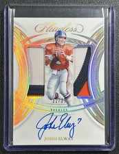 JOHN ELWAY 2025 PANINI FLAWLESS #5 DUAL JERSEY PATCH AUTO 12/25 BRONCOS