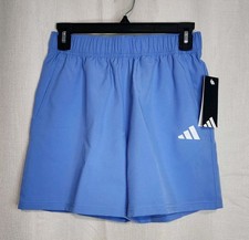Adidas Boys Athletic Shorts Regular Fit Logo Blue Size Large 14/16 NWT