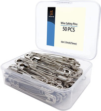 50PCS-3In Safety Pins,Stainless Steel Safety Pins,Bulk Metal Silver Sewing Pins