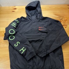 NIKE DOUBLE SWOOSH Nylon Anorak Jacket L Nylon BLK DJ0477 010