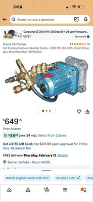 #ad NorthStar Pressure Washer Honda GX270 3200 PSI CAT 4SPX32G1I Direct Drive $800.00