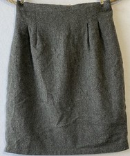 VTG Requirements Skirt Wool Blend Gray Straight Above Knee Lined 12 Womens