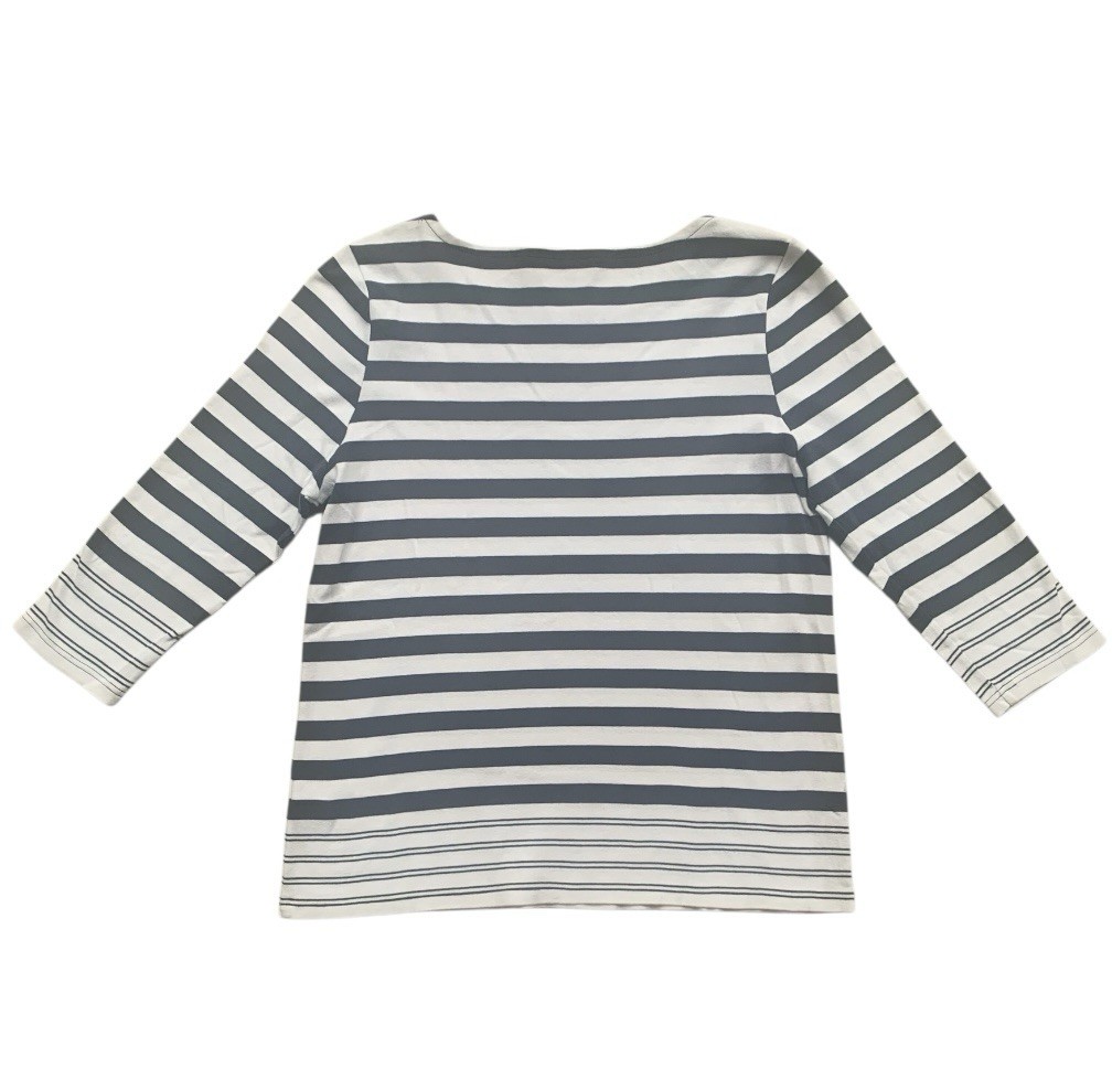 Pendleton Cotton Blue Striped Pullover Top 3/4 Sl… - image 4