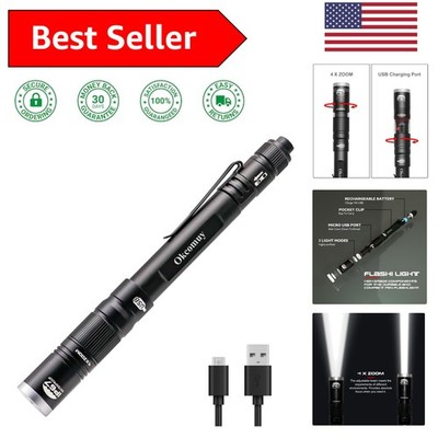 Versatile 3 Mode Waterproof Flashlight with Rechargeable Battery - 4x Zoom