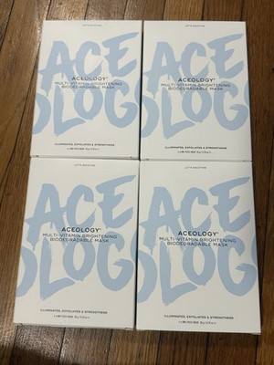 Aceology Multi-Vitamin Brightening Biodegradable Face Mask 4 Sheets Vitamin C