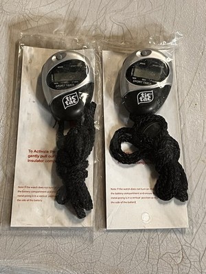 (2) TIC TAC Sports Watch Sport Timer With 39  Cord Stop Watch BRAND NEW SEALED