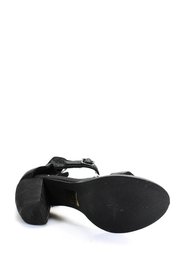 Sol Sana 女式露跟踝扣派对凉鞋黑色 10 码 — 第 4/4 张图片