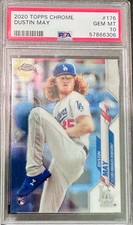 Dustin May Topps Chrome Rookie Card #176 Gem Mint 10 Dodgers