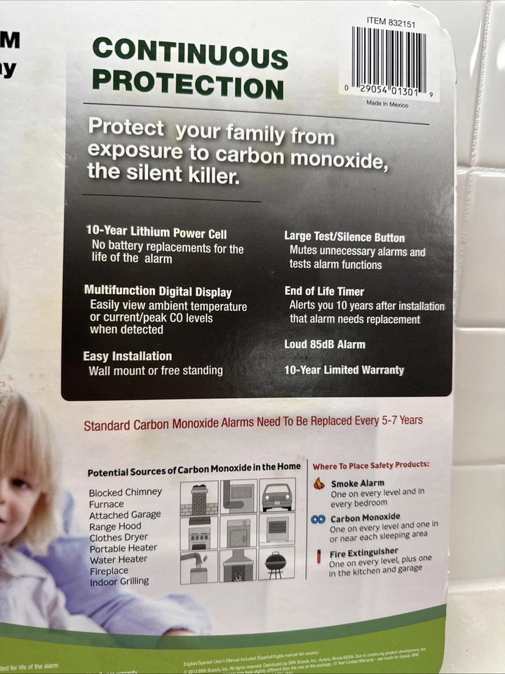 First Alert CO1210CP1 Carbon Monoxide Alarm With 10-Year Battery and Alarm Life - Image 3 of 3