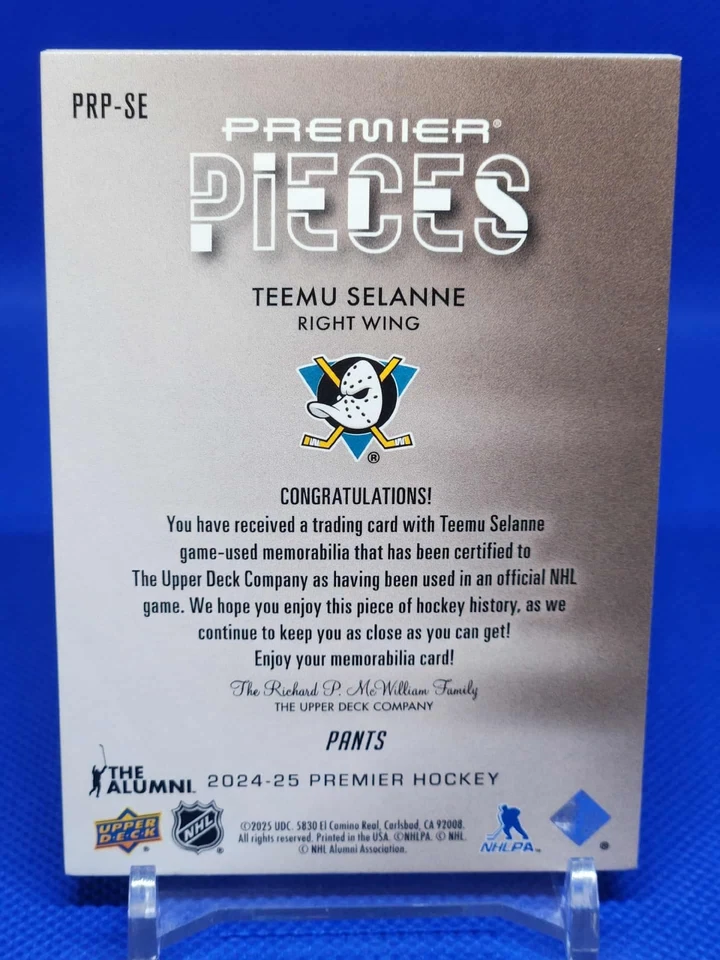 2024-25 Upper Deck Premier Teemu Selanne Premier Pieces Game-Used Pants #'D /35 - Image 2 of 2