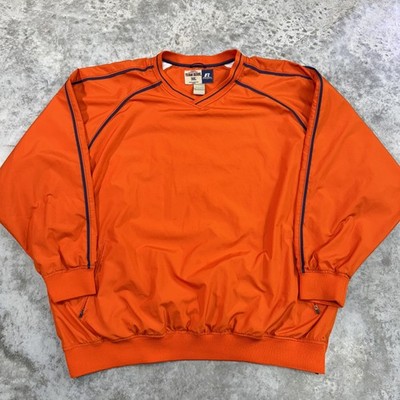 Russell Athletic Pullover Mens 3XL Orange Water Resistant Team Issue Jacket