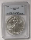 1996 1oz .999 Fine Silver American Silver Eagle PCGS MS69
