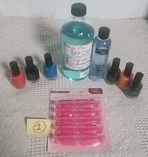 Assorted Lot of Nail Polish Manicure Set Quick Dry And Base Oil Gel Soak Caps 
