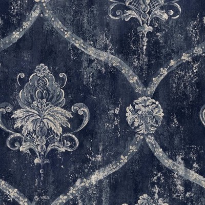 CI38252 - Classic Silks 4 Damask Blue Galerie Wallpaper