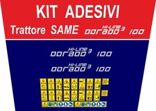 KIT ADESIVI DECALCOMANIA X TRATTORE SAME DORADO 3 HI-LINE 100 CON AVVERTENZE