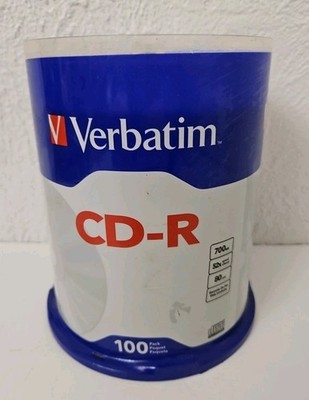 New Verbatim CD-r Blank Discs 700Mb 80 Minutes 52X Recordable 100 Disc M3