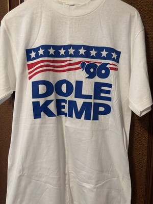 1996 Bob Dole/Kemp Presidential T-Shirt Single Stitch, White, USA Size Medium