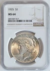 1925 Peace Silver Dollar MS 64 NGC