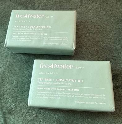 Freshwater Farm Tea Eucalyptus Oil Invigorating Castile Body Bar Lot of 2