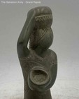 Gray Elegant African Carved Stone Woman Kneeling Decorative Art Sculpture — photo 5