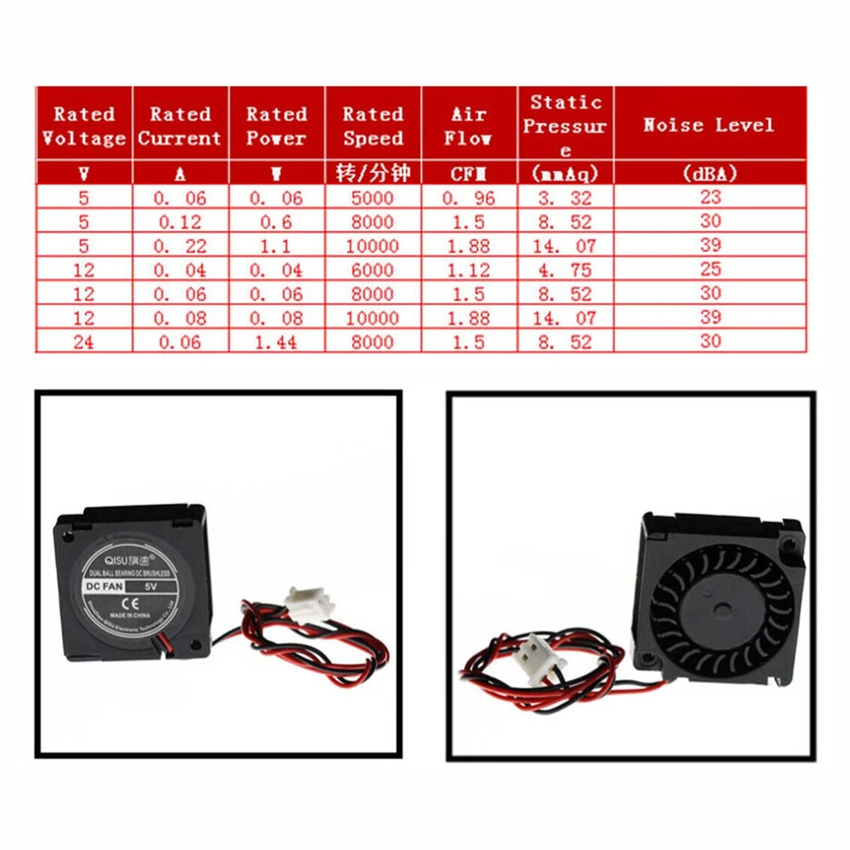 3010 30mm Radiallüfter Radial Fan 5V 12V 24V DC 2 Pin Leise FAN für 3D Drucker - Bild 3 von 4