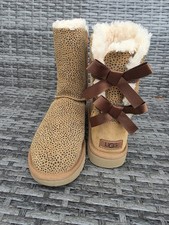 Ugg Australia Bailey Bow Micro Cheetah Boots Women's Size 7
