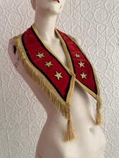 Cabaret Circus Costume accessory Collar-Red-Gold-Fringe-Band-Americana-Mahorette