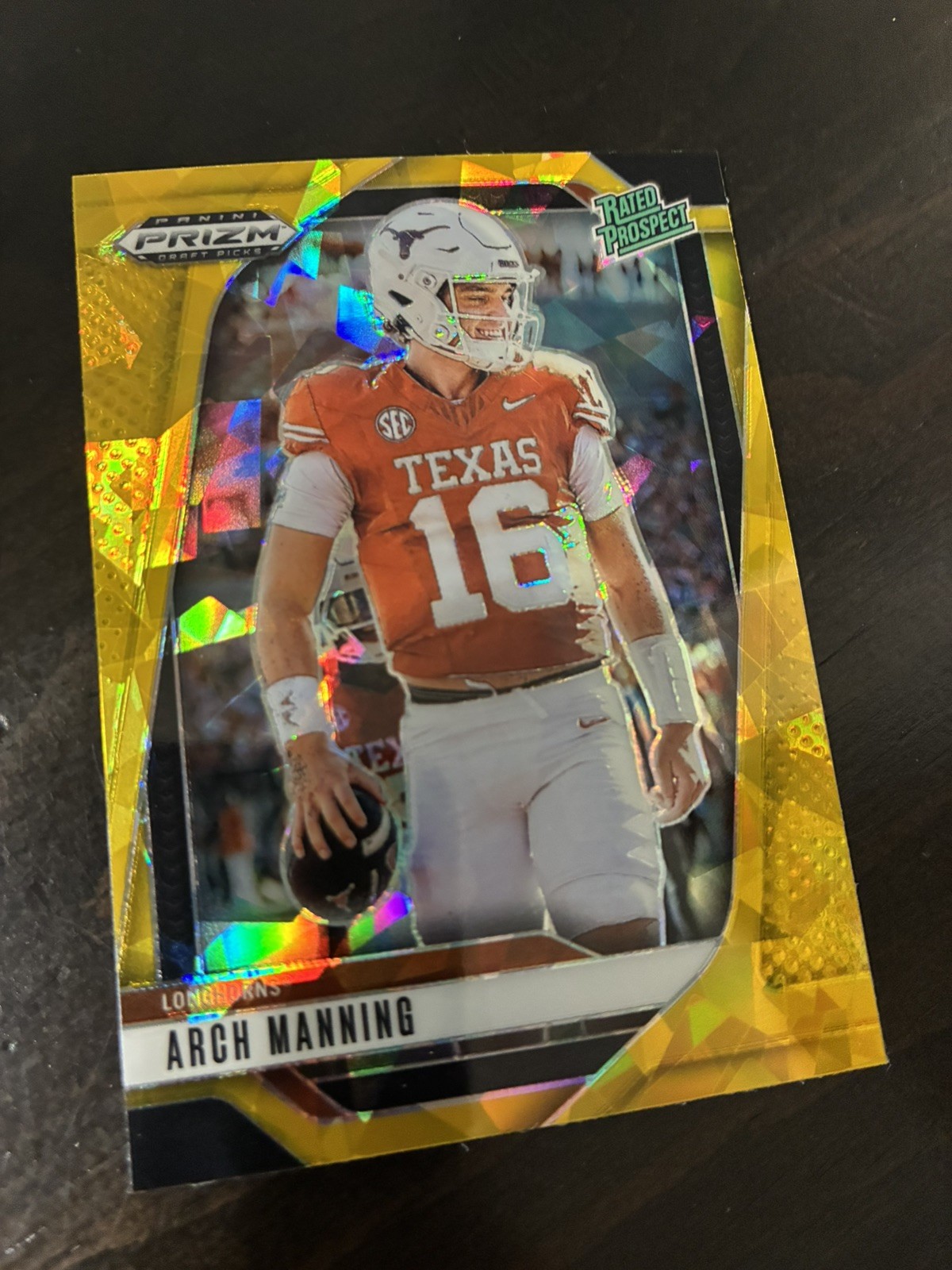 2025 Panini Prizm Draft Picks - Arch Manning #166 Gold Ice Prizm (RC)