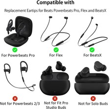 Beats Powerbeats Pro Replacement Ear Tips Soft Silicone,Waterproof, 4 Pairs