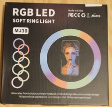 RGB LED Ring Light with Phone Clip Phone Video Beauty Fill Light MJ30 