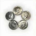 Kennedy Half Dollar, 40 % silver, lot of 5 coins, $2.50 face.