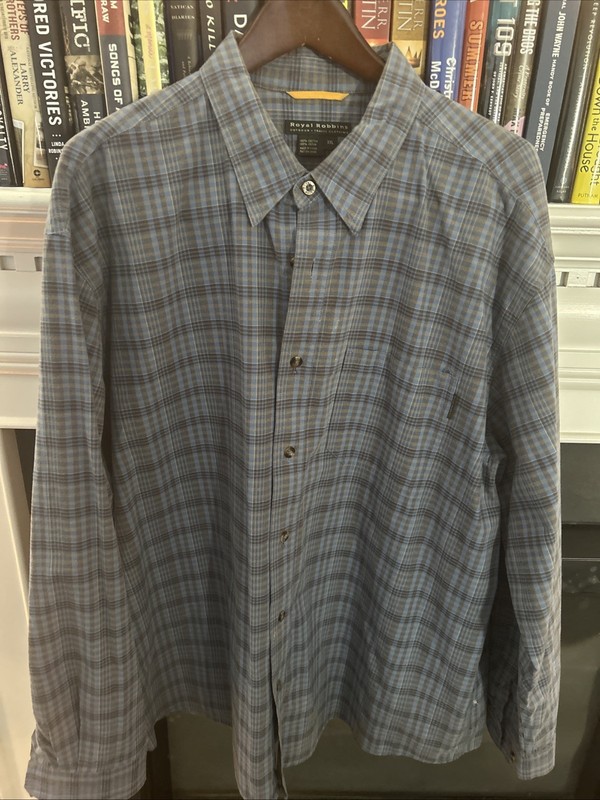 Royal Robbins Shirt Blue Plaid XXL Beautiful New W/Tags