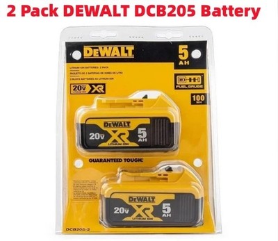 2 Packs New DEWALT DCB205 20V Max XR 5.0Ah Lithium-Ion Battery for Tools US