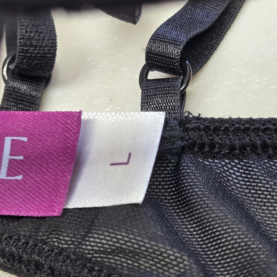 Sujetador Adore Me Mujer Grande Negro Sashey Arnés Con Aros Encaje Lazo Una Pieza Foto 4 de 4