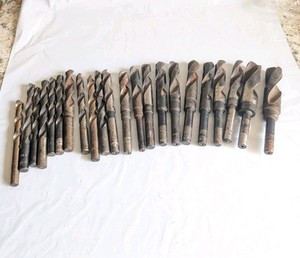 Misc Lot 21 VTG HSS DRILL Bits Twist Machine Machinest Metal Working 7/16-1"