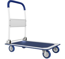 Heavy-Duty Foldable Push Cart Dolly 330 lbs Capacity Flatbed Hand Truck Blue