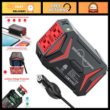 300W Pure Sine Wave Power Inverter - DC 12V to 110V AC Car Adapter PD30W USB-C