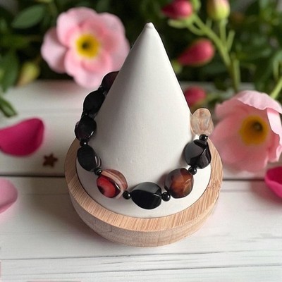 Earthy Multi Agate Gemstone Bracelet | Handmade Stretchy Boho Jewelry