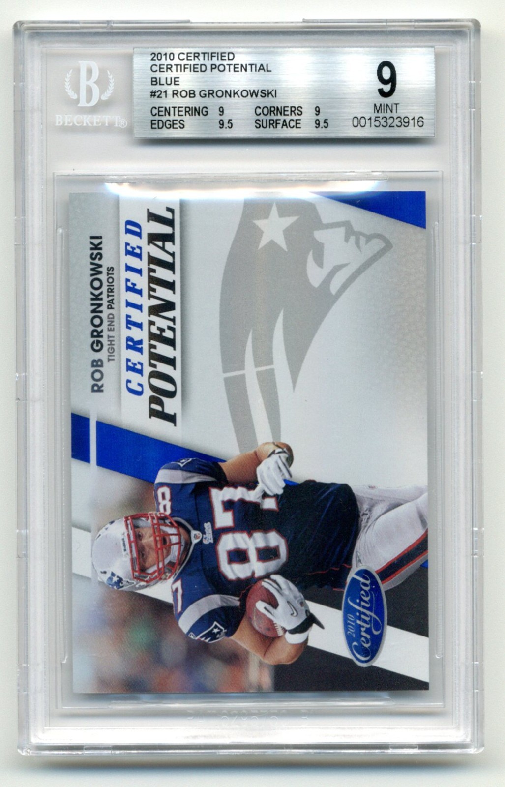 Rob Gronkowski Panini Certified Certified Potential #21 Blue